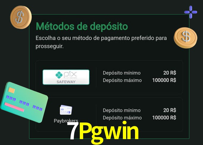 O cassino 7Pgwin oferece uma grande variedade de métodos de pagamento